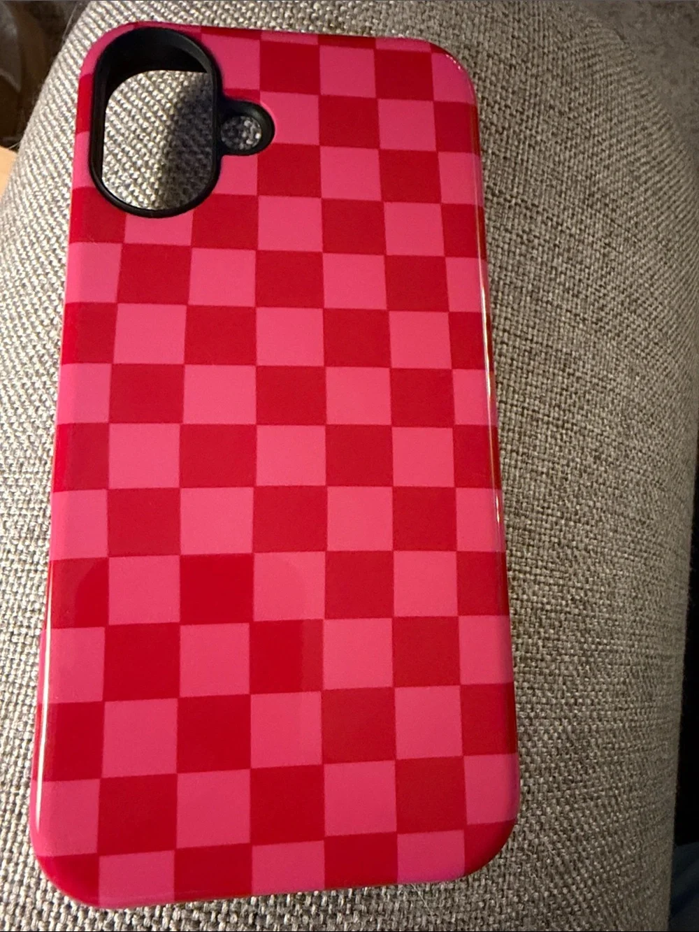 iPhone 16 Pink Checkerboard Phone Case – Compatible Cell Phone Accessory